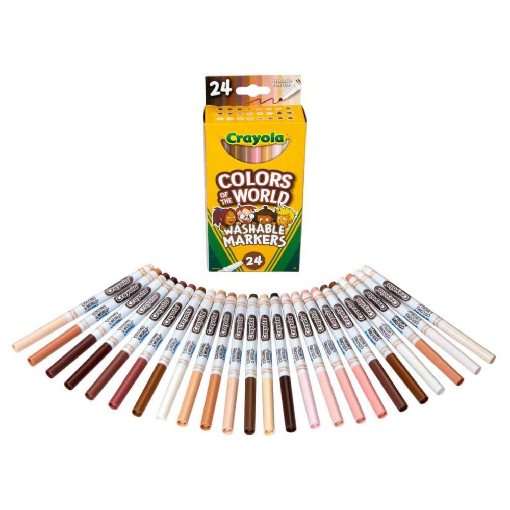 Crayola – Colors Of The World Fine Line Washable Skin Tone Markers, 24 Count