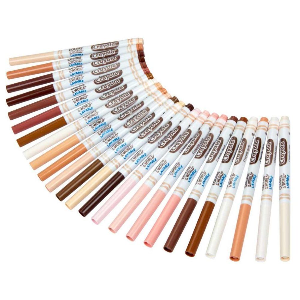 Crayola – Colors Of The World Fine Line Washable Skin Tone Markers, 24 Count