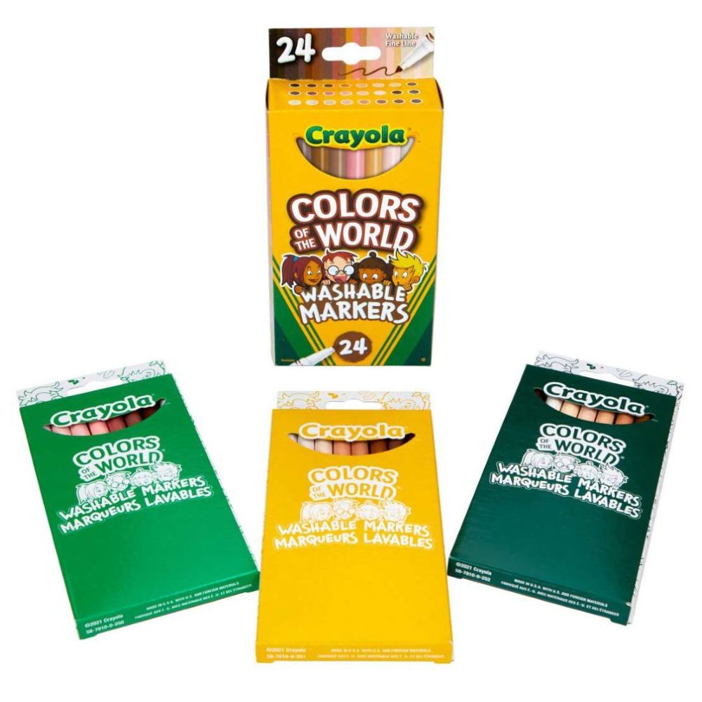 Crayola – Colors Of The World Fine Line Washable Skin Tone Markers, 24 Count