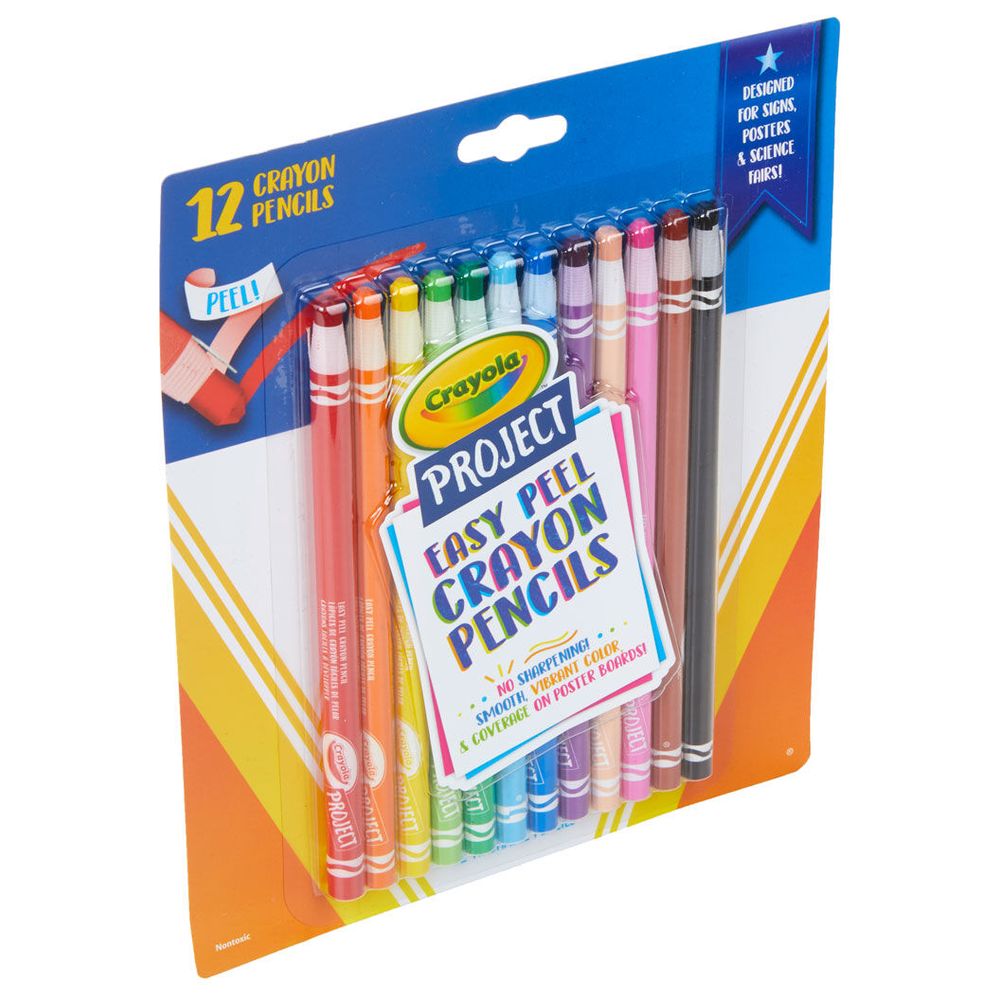 Crayola – 12ct Easy Peel Crayon Pencils