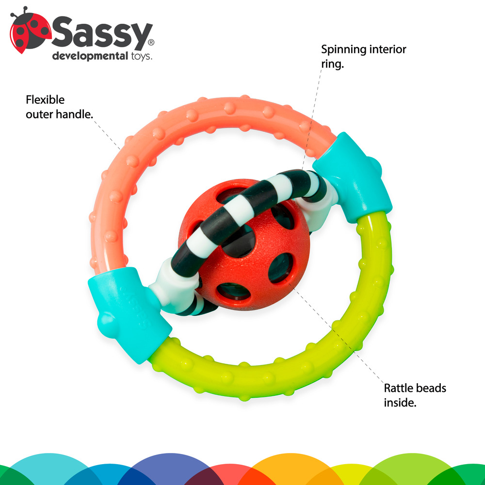 Sassy Toys - Spin and Chew Flexible Ring Rattle