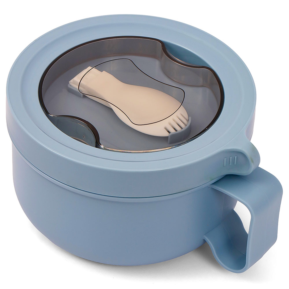 Eazy Kids – Stainless Steel Lunch Box with Folding Spoon 850ml – Blue