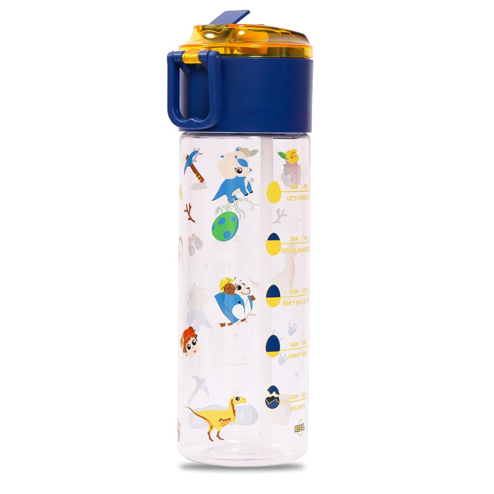 Eazy Kids – Flip Top Water Bottle 750ml – BPA Free Spout & Straw Bottle for Kids, Flamingo Aqua
