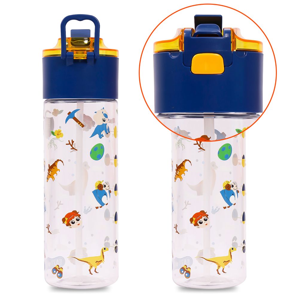 Eazy Kids – T-Rex Tritan Water Bottle with Snack Box 450ml – Blue