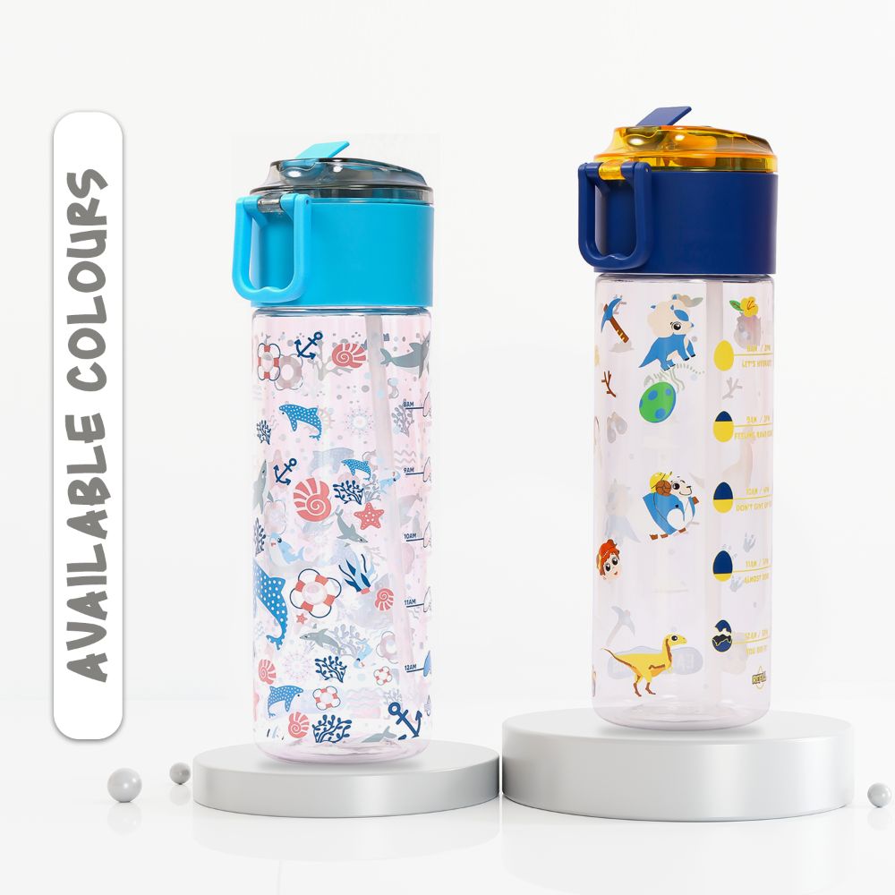 Eazy Kids – T-Rex Tritan Water Bottle with Snack Box 450ml – Blue