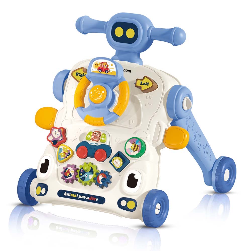 Teknum - 3 - IN - 1 Baby Walker / Learning Table Mode / Game Panel Mode with Musical keyboard - Blue