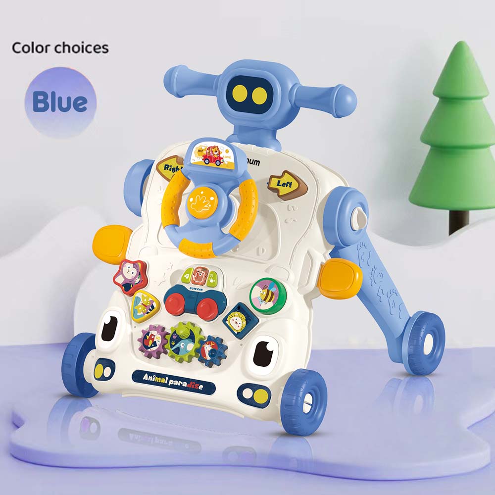 Teknum - 3 - IN - 1 Baby Walker / Learning Table Mode / Game Panel Mode with Musical keyboard - Blue