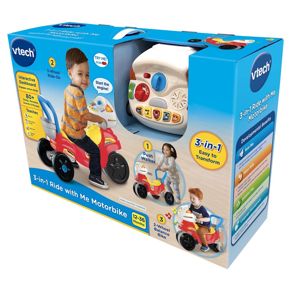 Vtech - 3-In-1 Ride With Me Motorbike