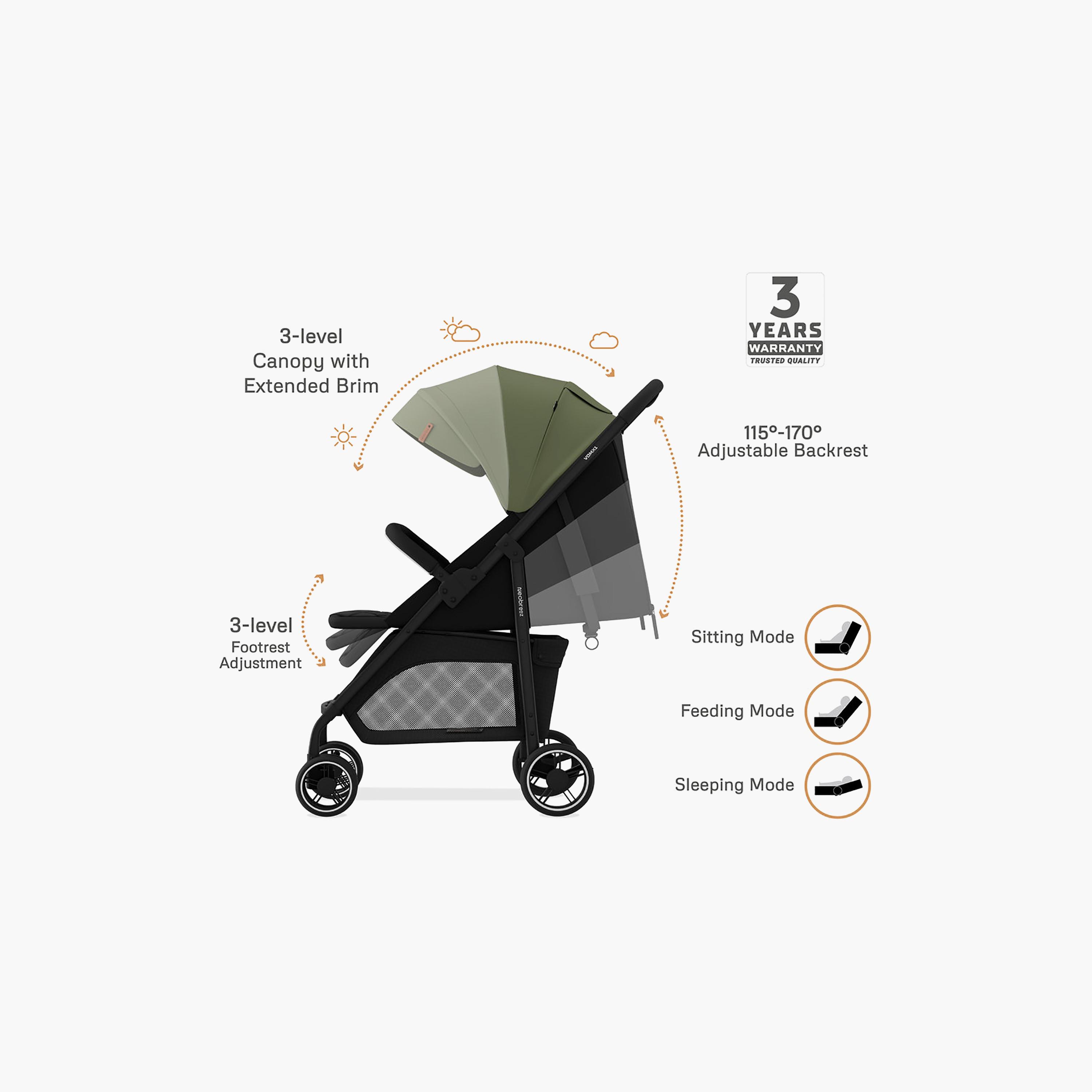 Neobreez – Vomx1 Ultra Lightweight Stroller – Olive Green