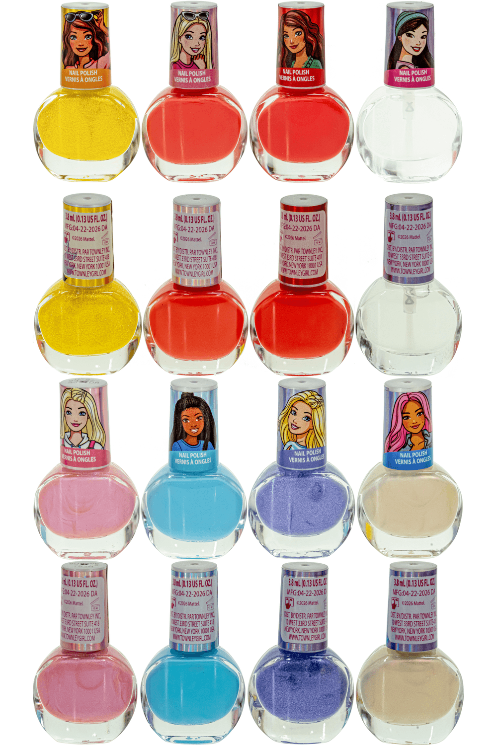 Townley Barbie 12-Pack Nail Polish Set with Nail Accessories