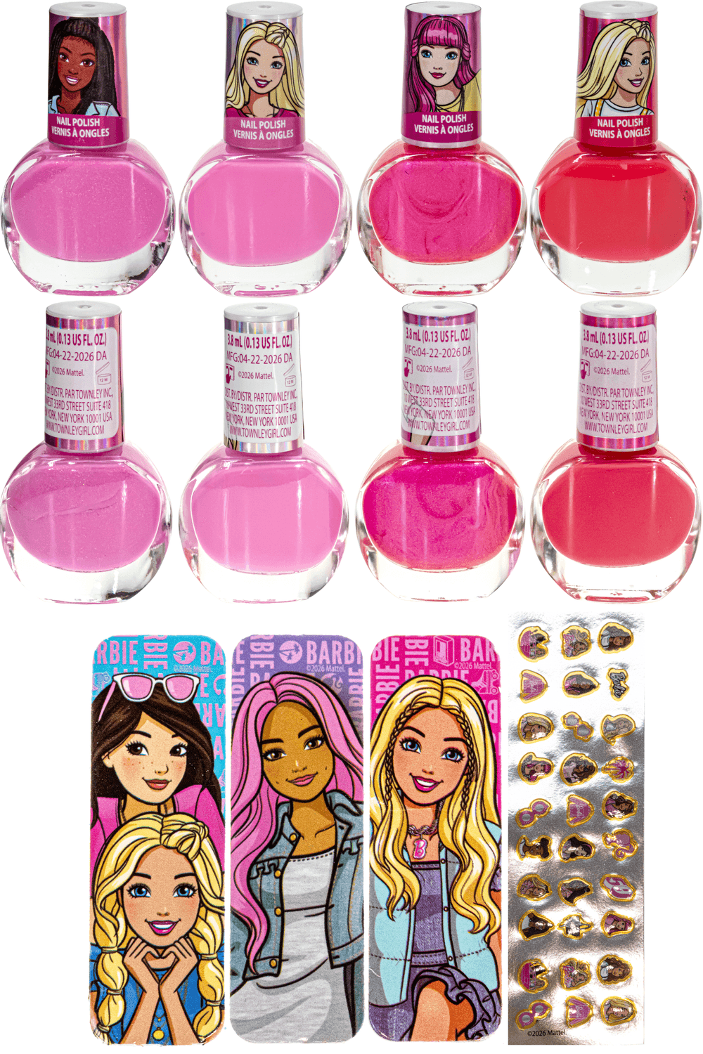 Townley Barbie 12-Pack Nail Polish Set with Nail Accessories