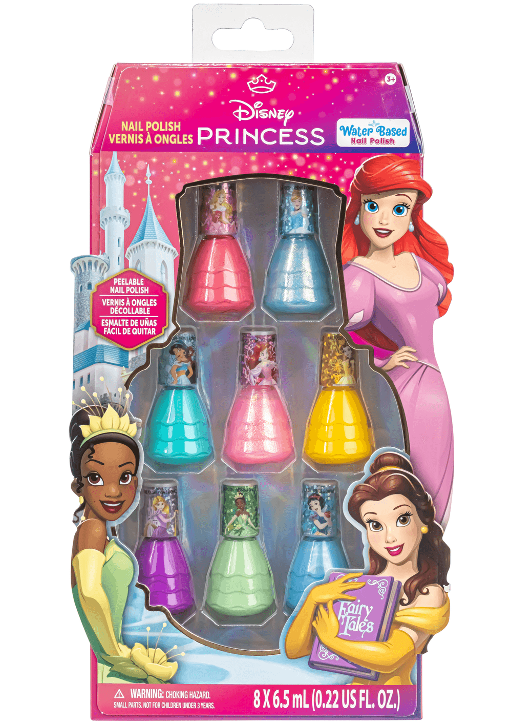 Townley Disney Princess 8-Pack Nail Polish in Dress-Shaped Bottles