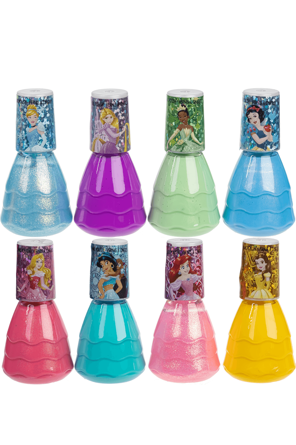 Townley Disney Princess 8-Pack Nail Polish in Dress-Shaped Bottles