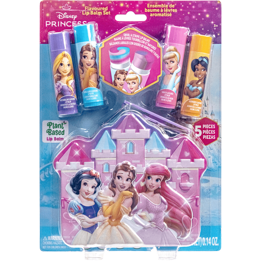 Townley Disney Princess 4-Pack Swirl Lip Balm with Shaped Tin