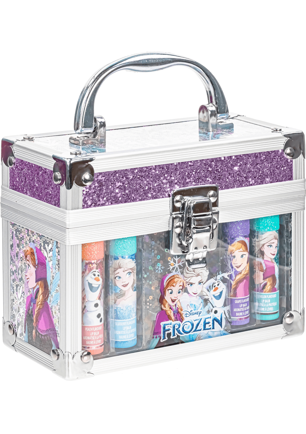 Townley Disney Frozen 4-Pack Lip Balm with Mini Train Case