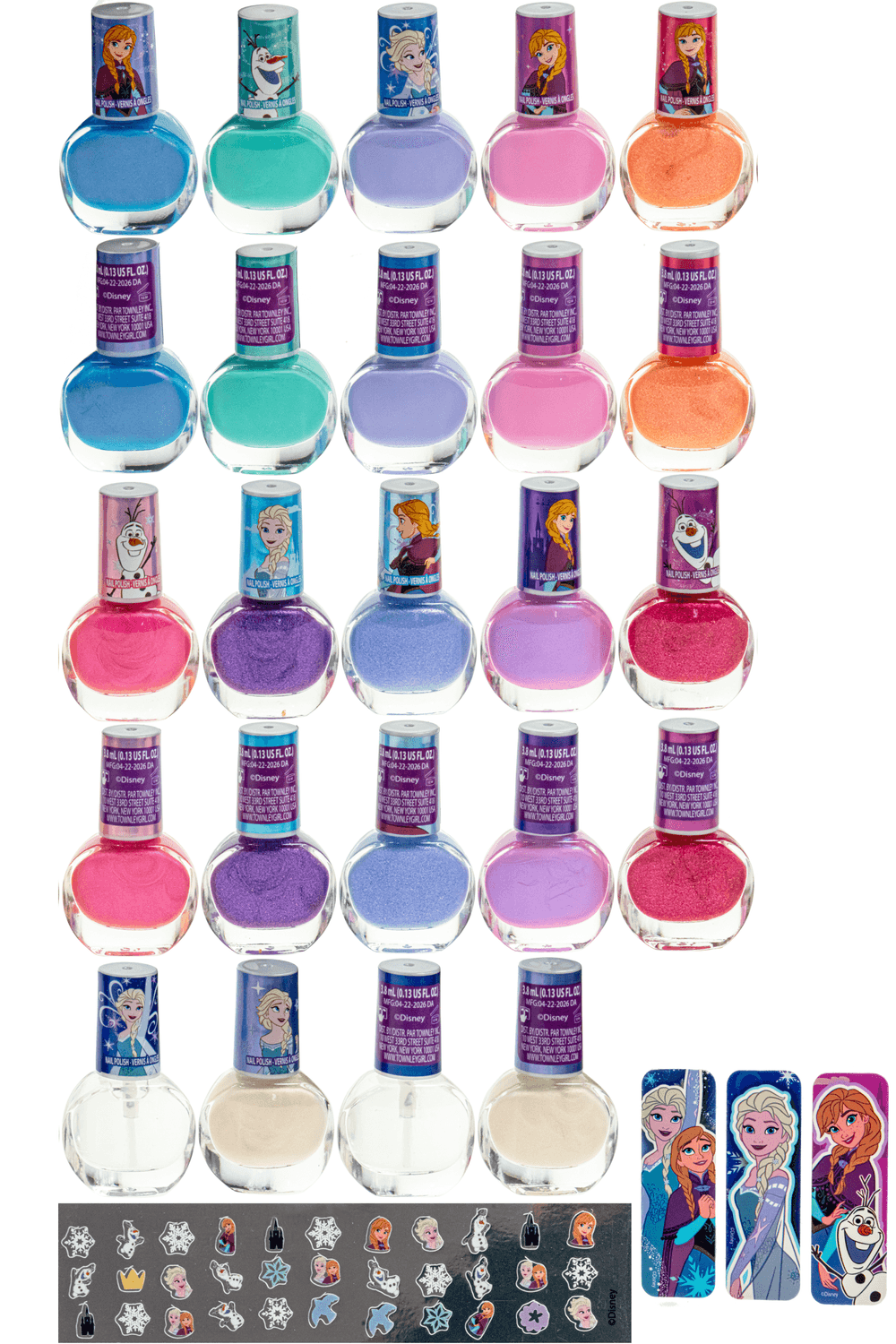 Townley Disney Frozen 12-Pack Nail Polish Set with Nail Accessories
