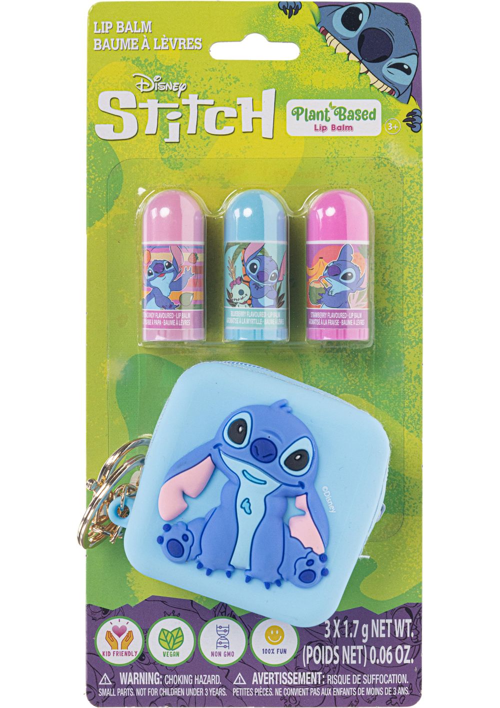 Townley Stitch 3-Pack Lip Balm with Mini Silicone Bag