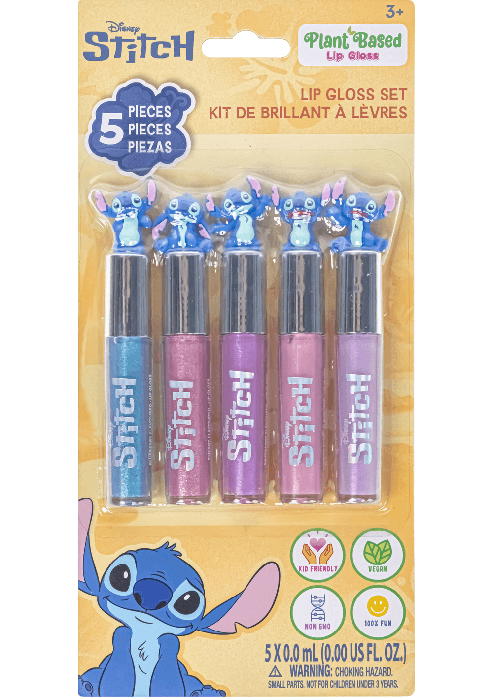 Townley Stitch 5-Pack Lip Gloss Set with 3D Character Toppers