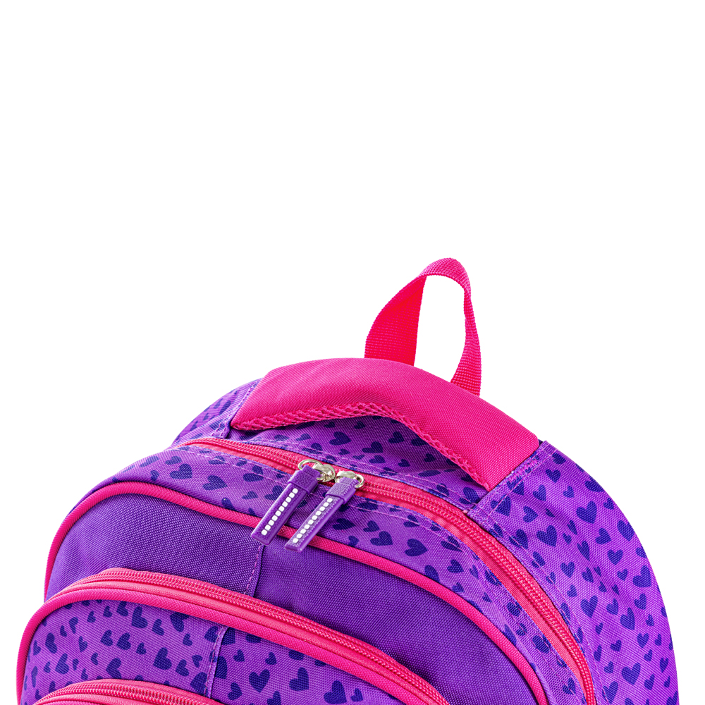 Eazy Kids – School Bag w/ – Trolley – 16Inch – Love & Hugs Purple