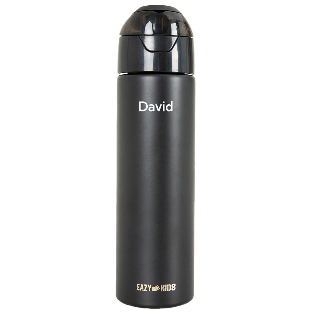 Eazy Kids Personalized - Insulated Stainless Steel Water Bottle w/Spray , 640ml Black