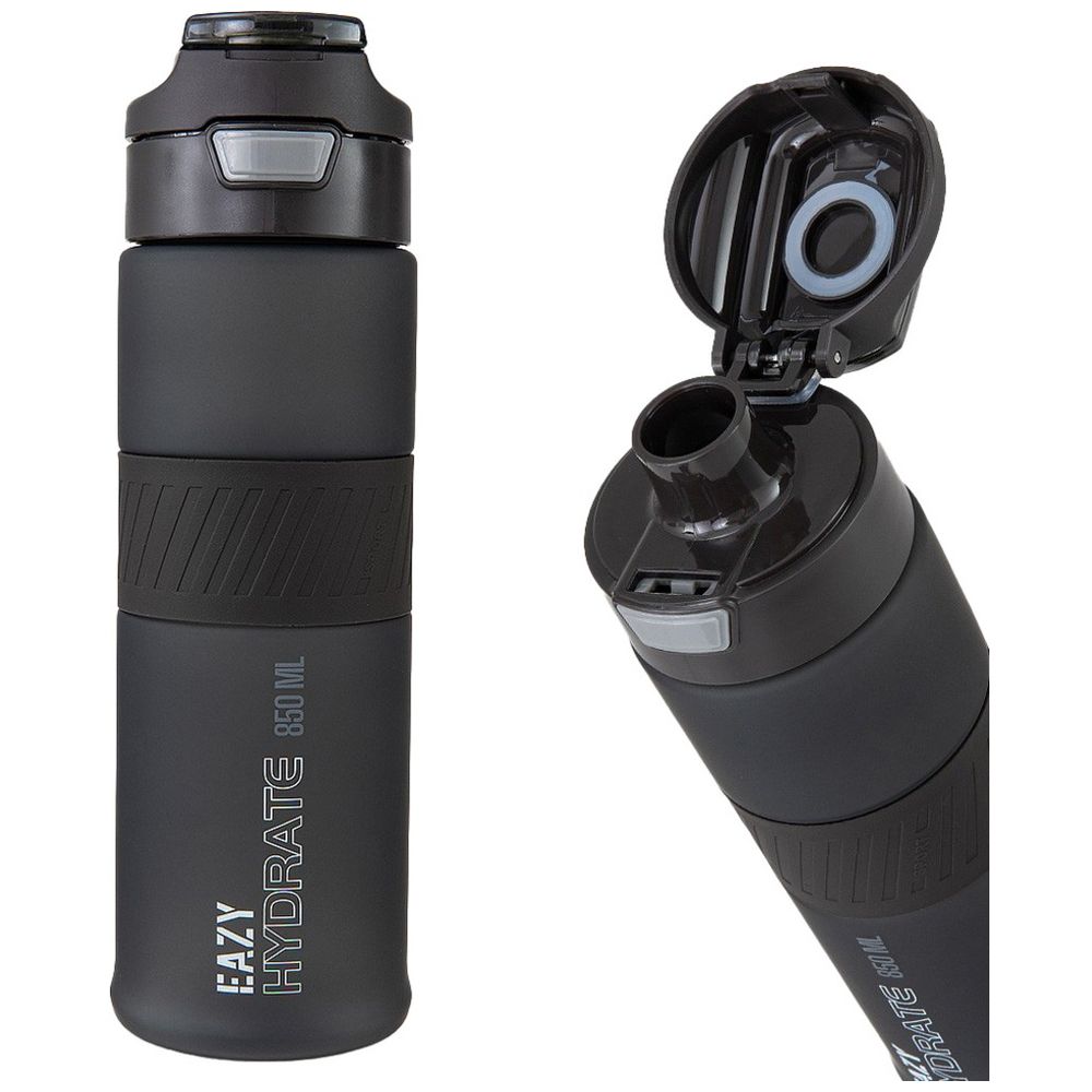 Eazy Kids Personalized Tritan Water Bottle 850ml with Spout Lid & Handle - Phantom Black