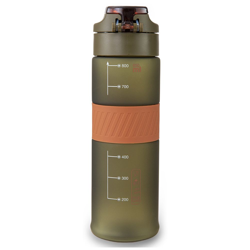 Eazy Kids Personalized Tritan Water Bottle 850ml with Spout Lid & Handle – Olive Green