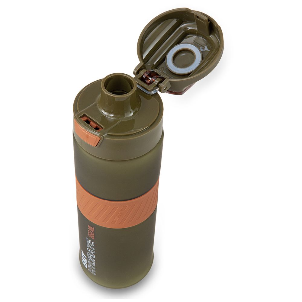 Eazy Kids Personalized Tritan Water Bottle 850ml with Spout Lid & Handle – Olive Green