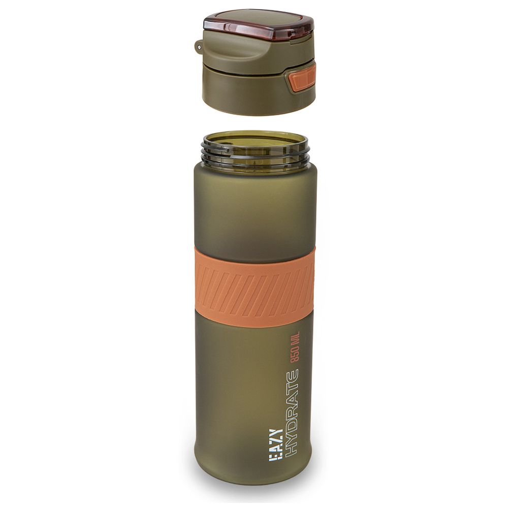 Eazy Kids Personalized Tritan Water Bottle 850ml with Spout Lid & Handle – Olive Green