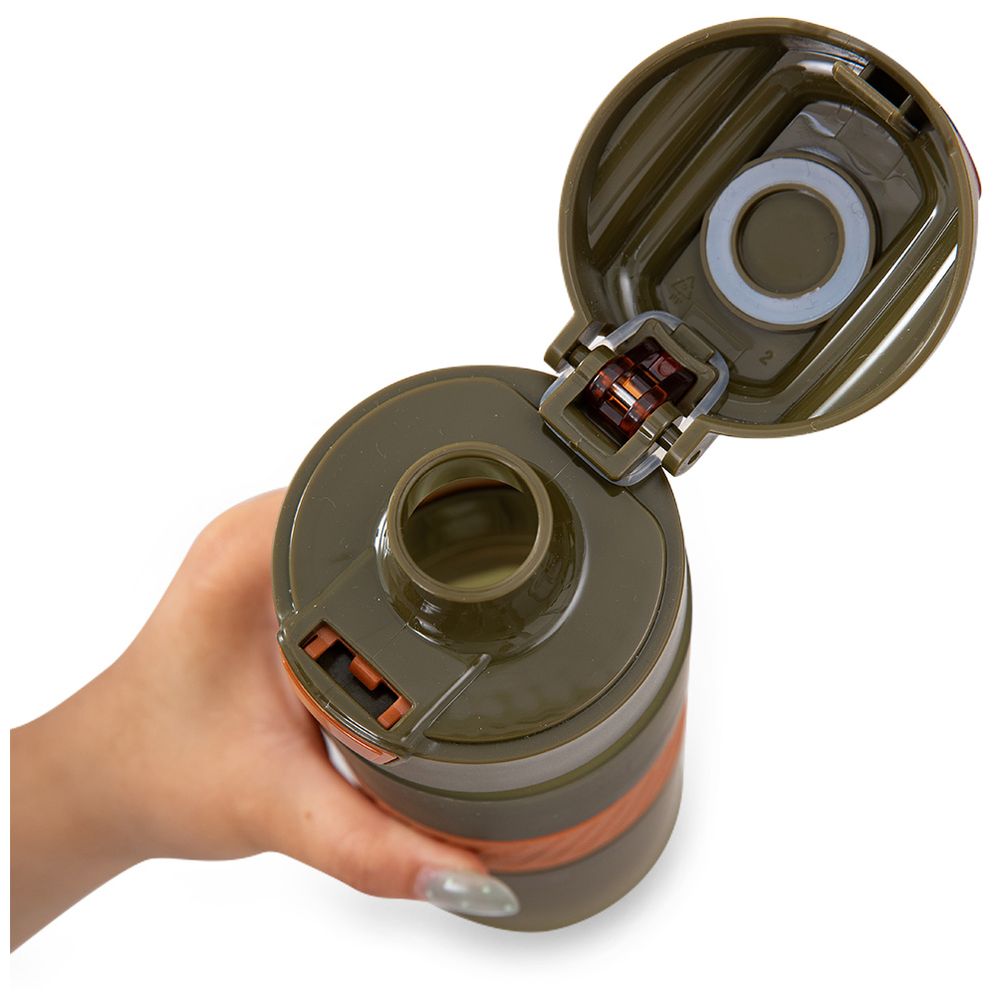 Eazy Kids Personalized Tritan Water Bottle 850ml with Spout Lid & Handle – Olive Green