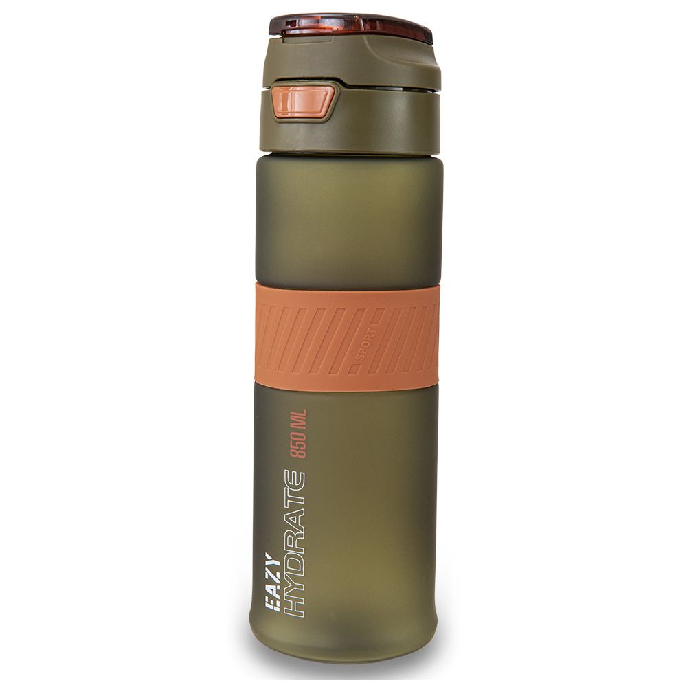 Eazy Kids Personalized Tritan Water Bottle 850ml with Spout Lid & Handle – Olive Green