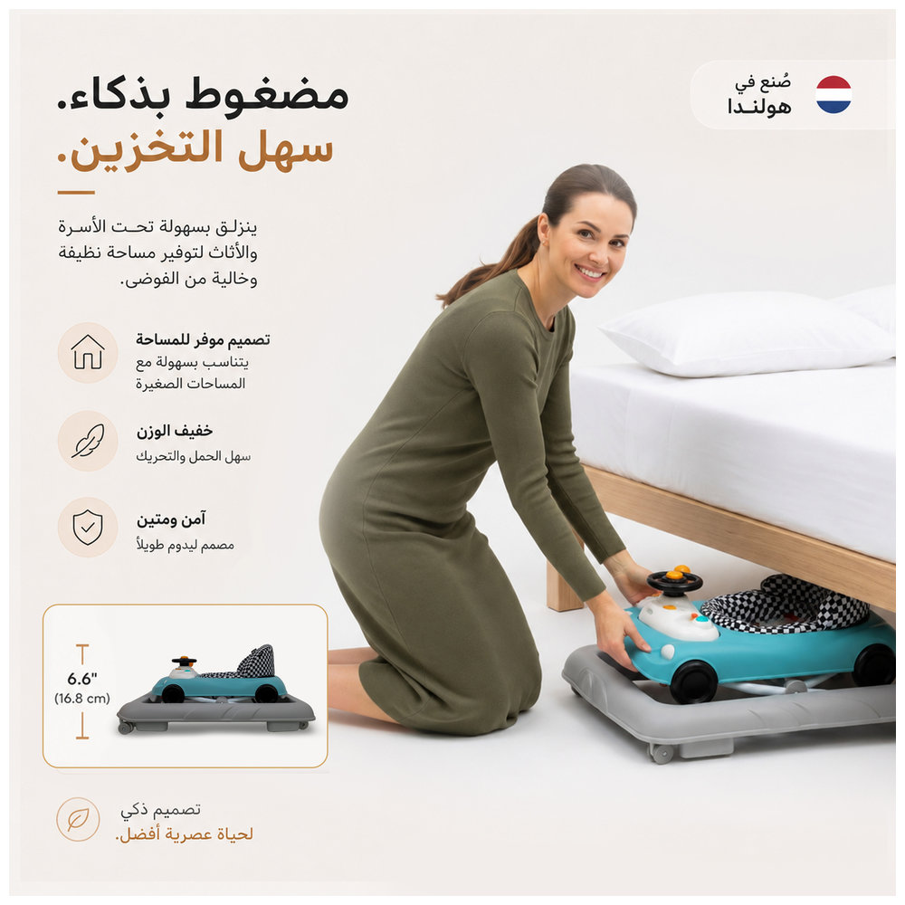 Neobreez – 3-in-1 Navix Premium Activity Baby Walker – Blue/Grey