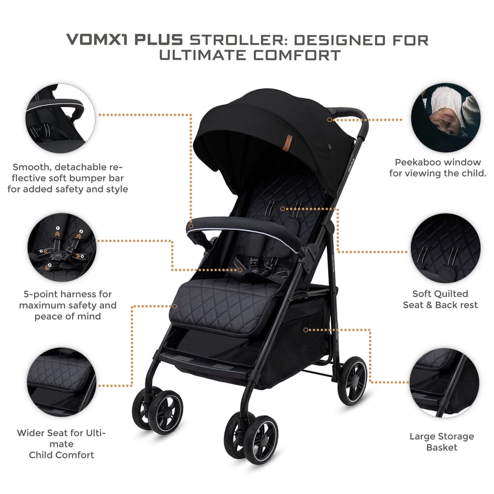 Neobreez – Vomx1 Ultra Lightweight Stroller – Black