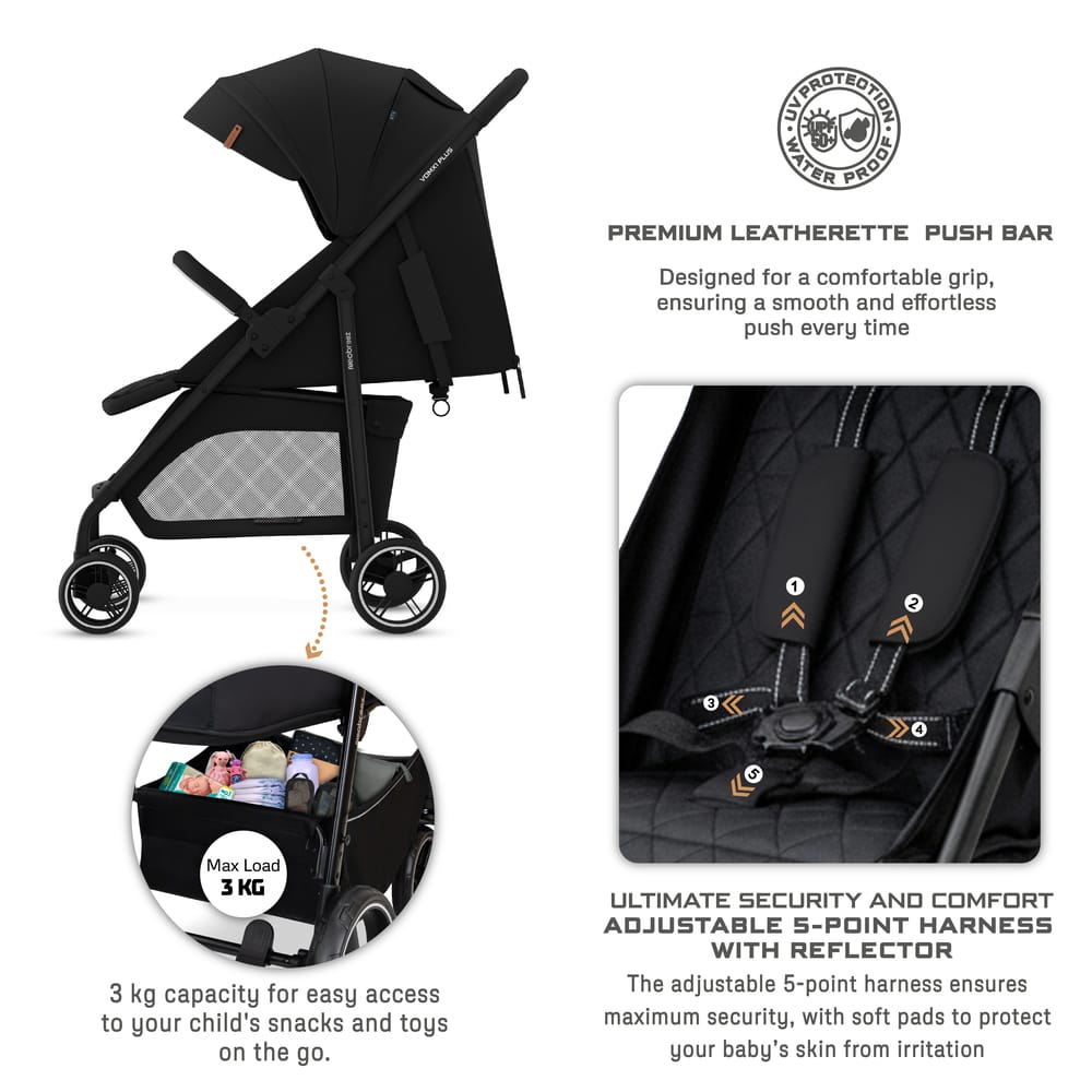 Neobreez – Vomx1 Ultra Lightweight Stroller – Black