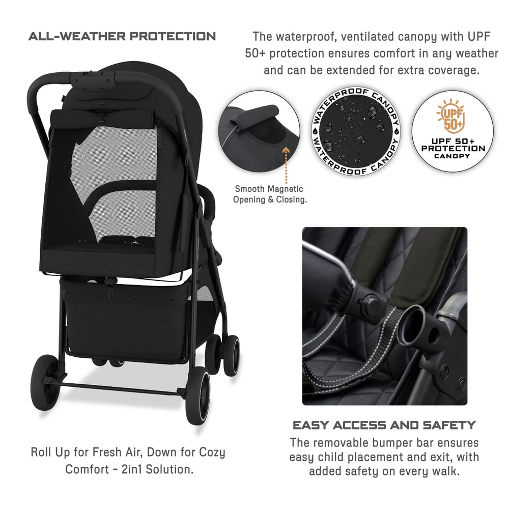 Neobreez – Vomx1 Ultra Lightweight Stroller – Black