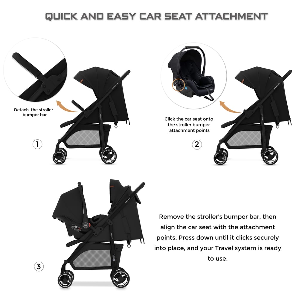 Neobreez – Vomx1 Ultra Lightweight Stroller – Black