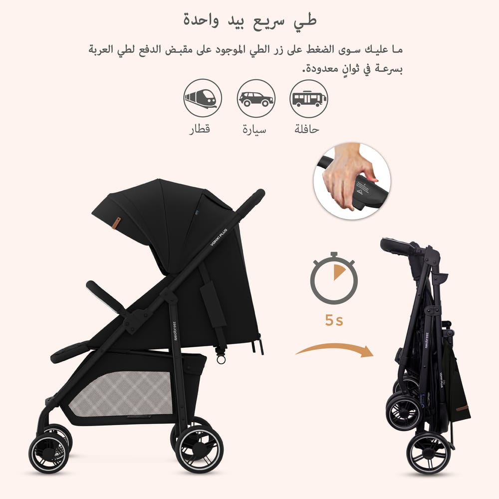 Neobreez – Vomx1 Ultra Lightweight Stroller – Black