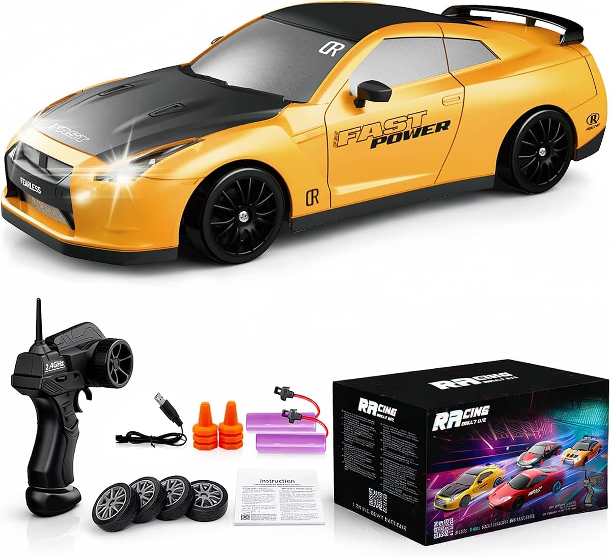 Kidz - RC Tesla car 1:24 scale battery-powered 2-piece assortment