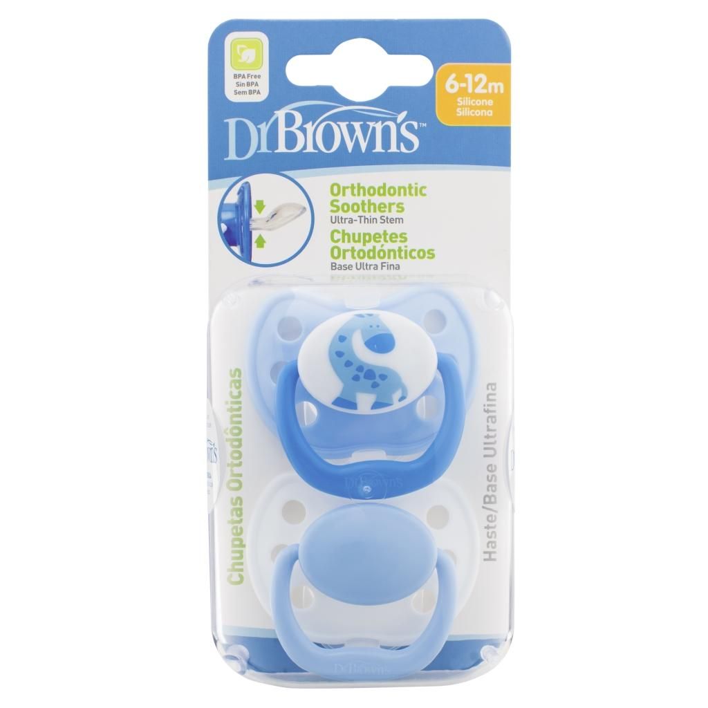 Dr Browns Blue Ortho Classic Stage 2 Shield Pacifier - 6 - 12m - 2pcs