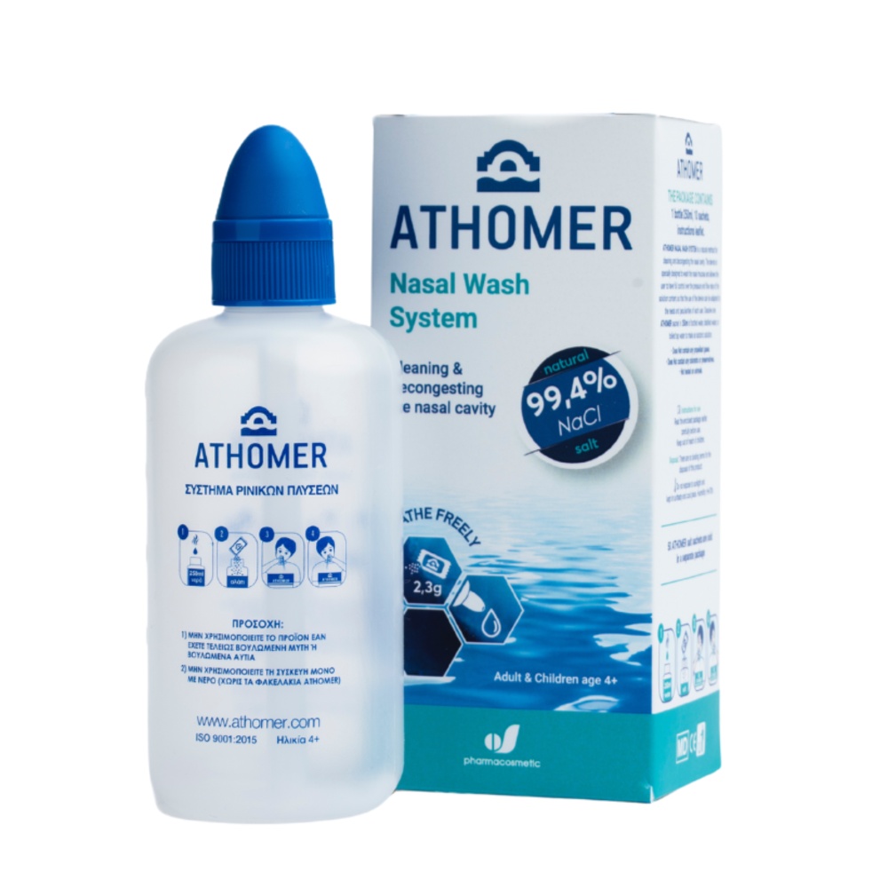 Athomer Nasal Wash System Kit (250ml device & 10 x 2.5g salt sachets)