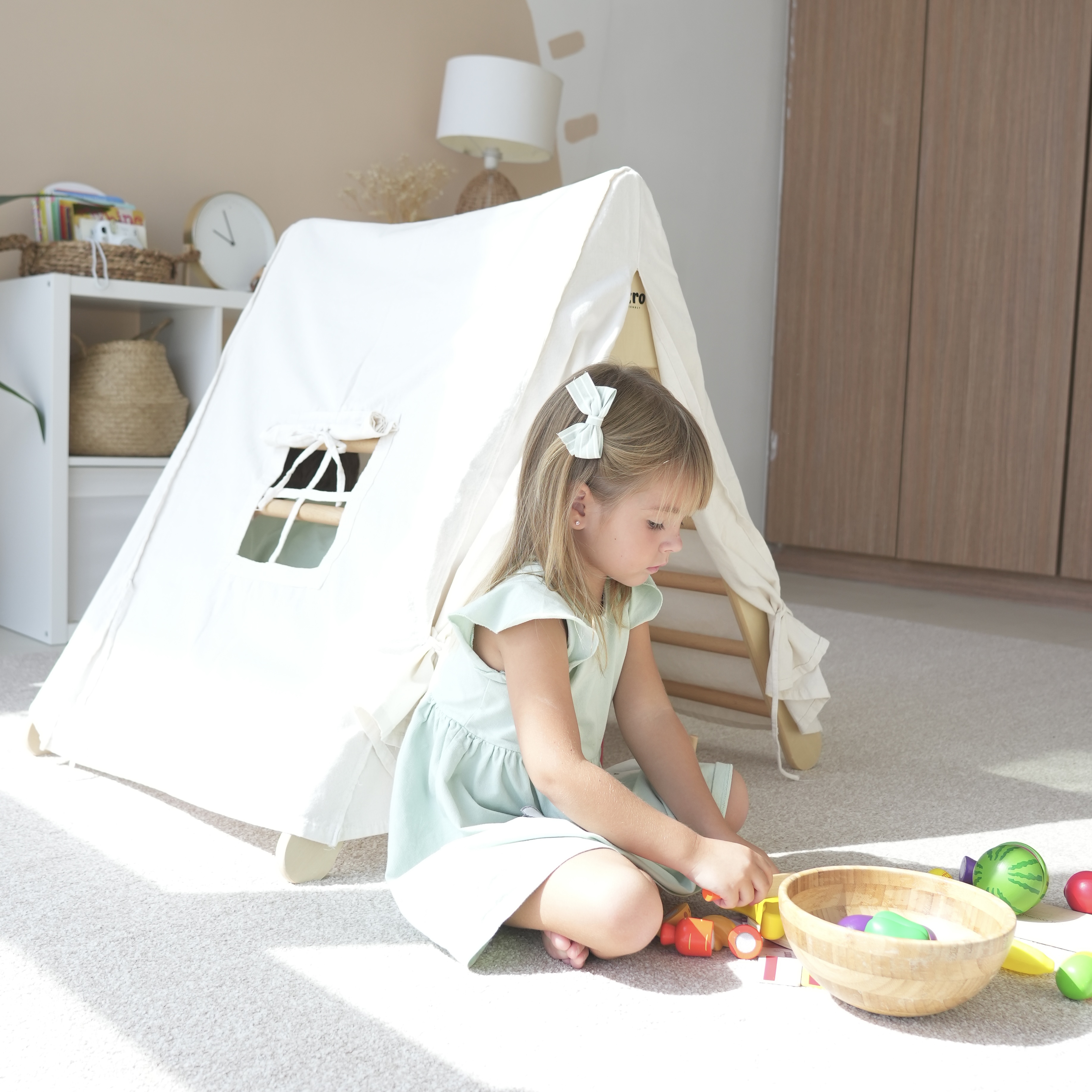 Ezzro-Off white Play Tent Compatible with Medium Pikler