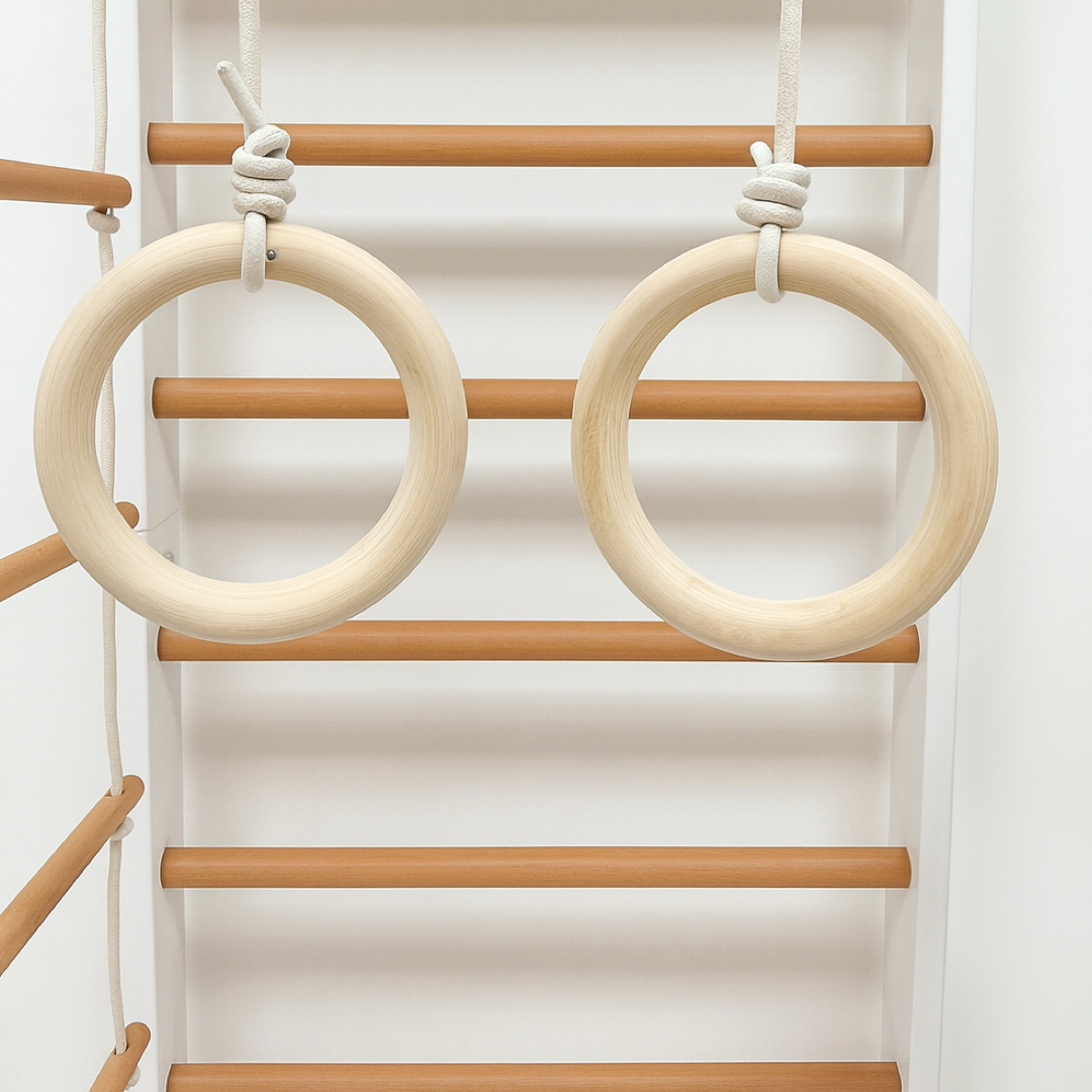 White and Natural Swedish Ladder Gym