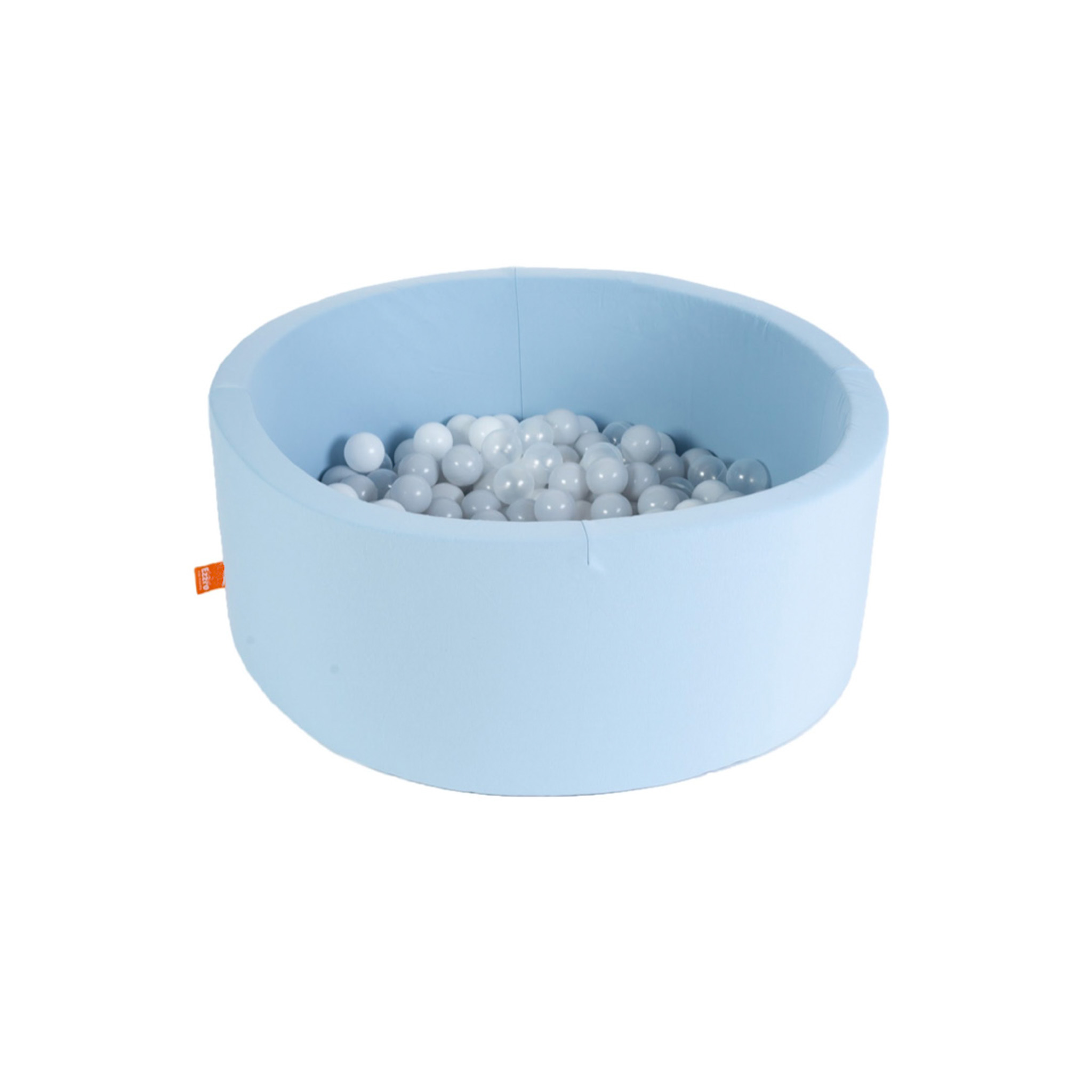Ezzro - Baby Blue - 90x40 - Round Ball Pit - With 200 Balls (White, Silver, Transparent)