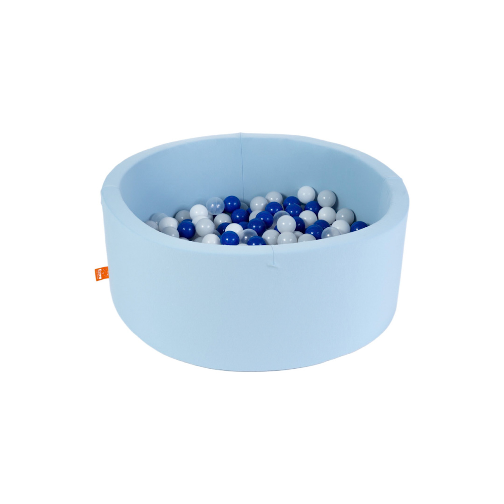 Ezzro - Baby Blue - 90X40 - Round Ball Pit - With 200 Balls (Navy Blue, White, Grey, Transparent)