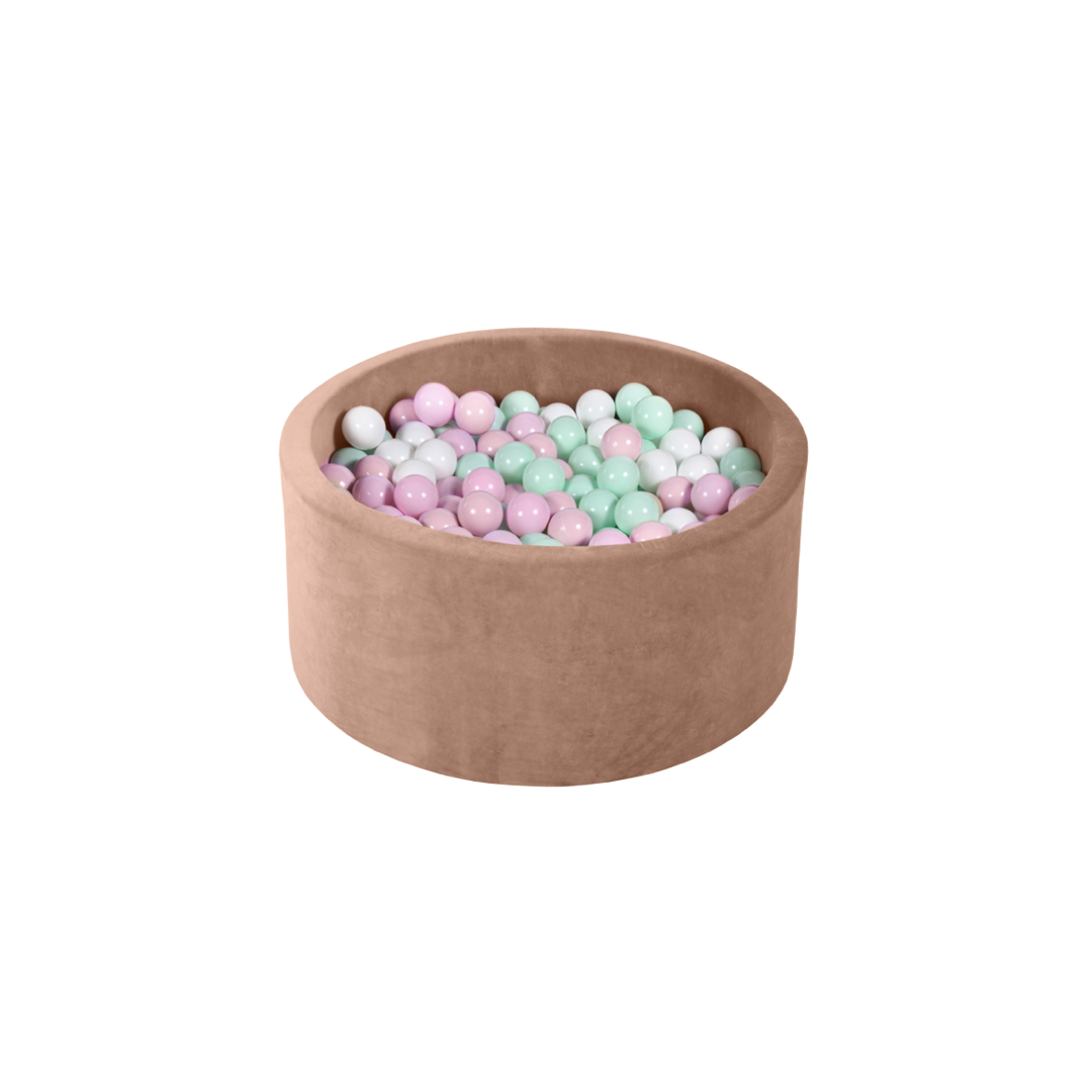 Round Ball Pit- Grey Melange – 120×50 W400 Balls (Light Grey, Pearl, Baby Blue, Lime)