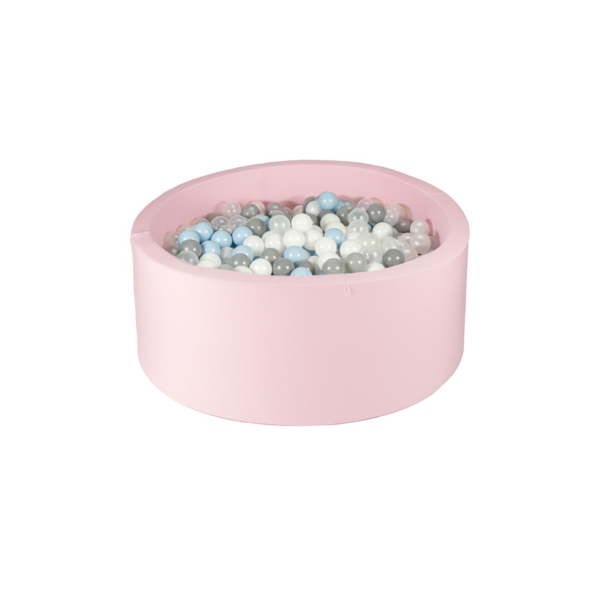 Ezzro - Light Pink - 120x50 - Round Ball Pit - With 600 Balls (Light Grey, Transparent, Baby Blue, White)