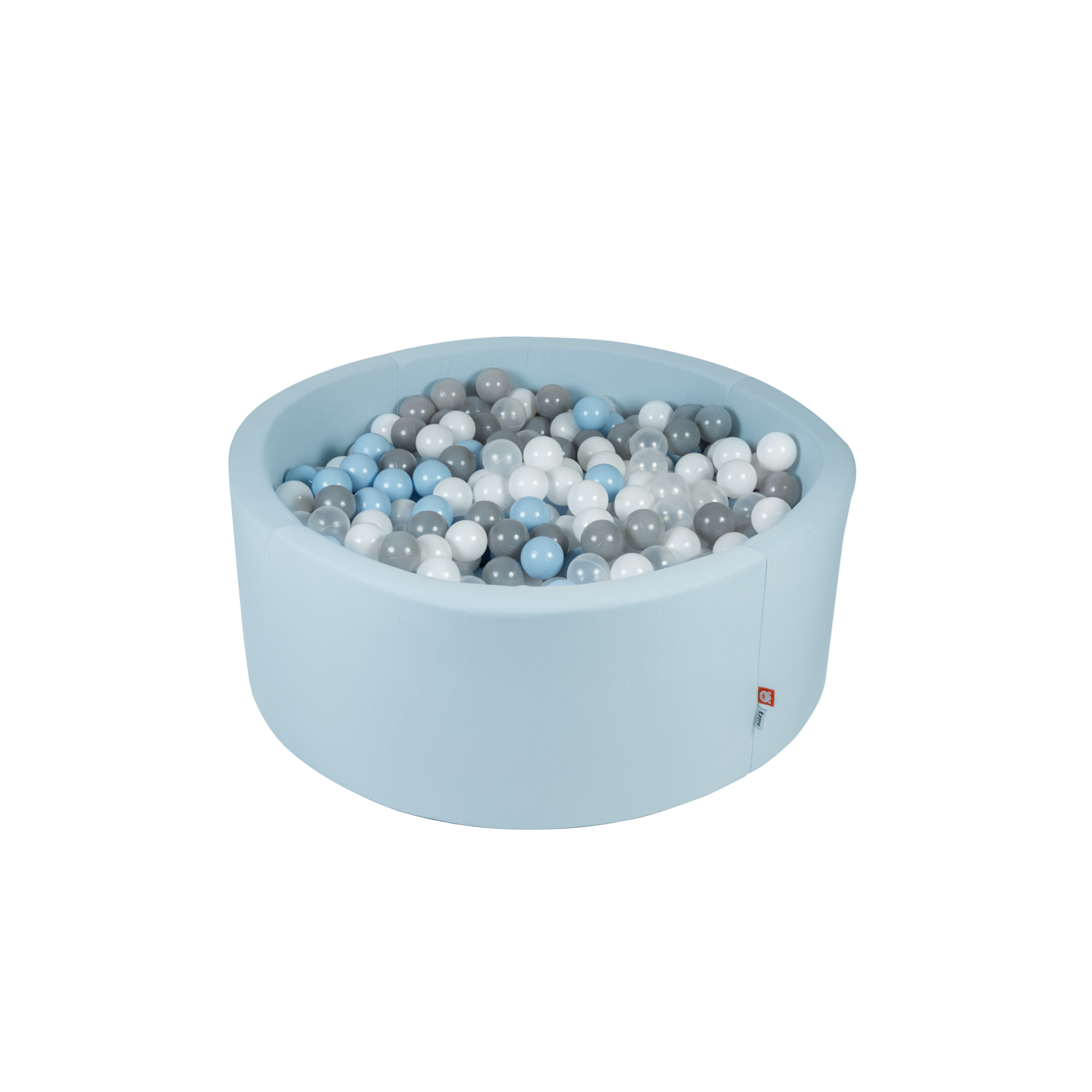 Round Ball Pit – Velvet Silver – 90X40 W100 Balls (White, Baby Blue, Baby Pink, Lime)