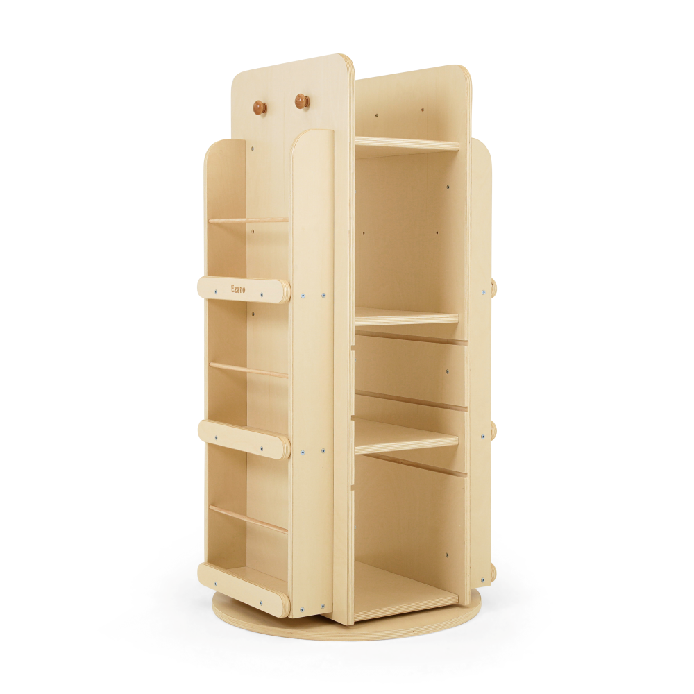 Natural Library Rotating Bookshelf
