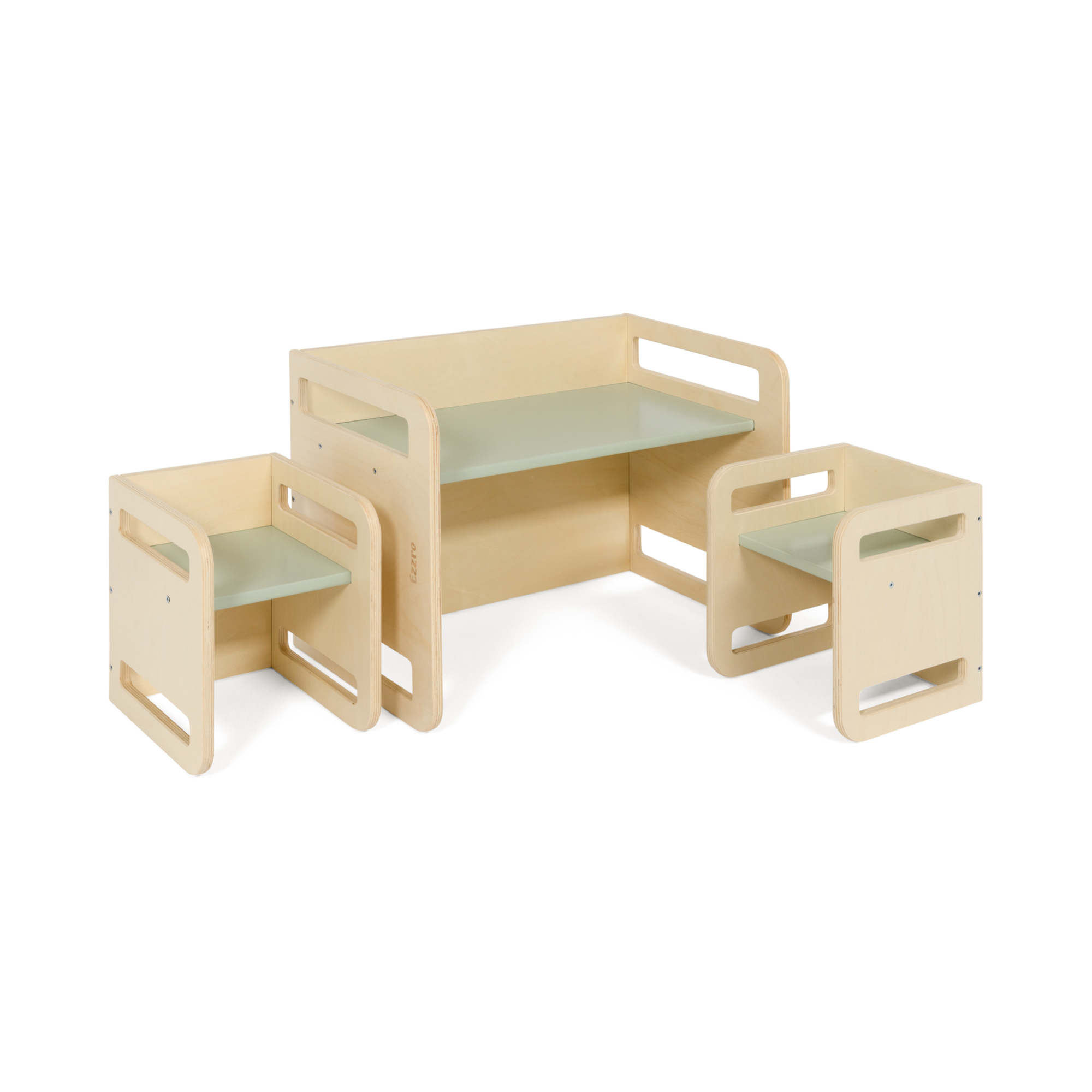 Natural / Light Green Montessori Table Set