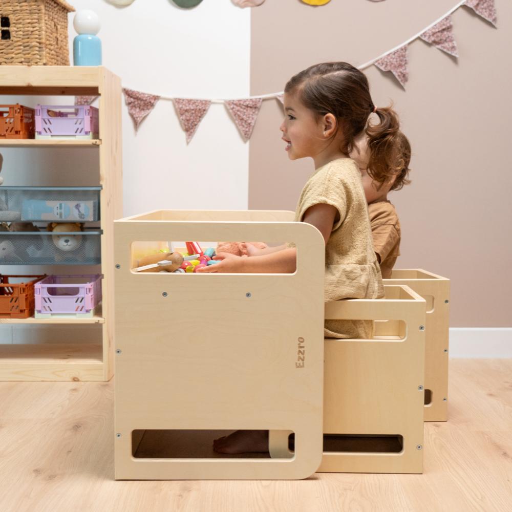 Natural / Light Pink Montessori Table Set