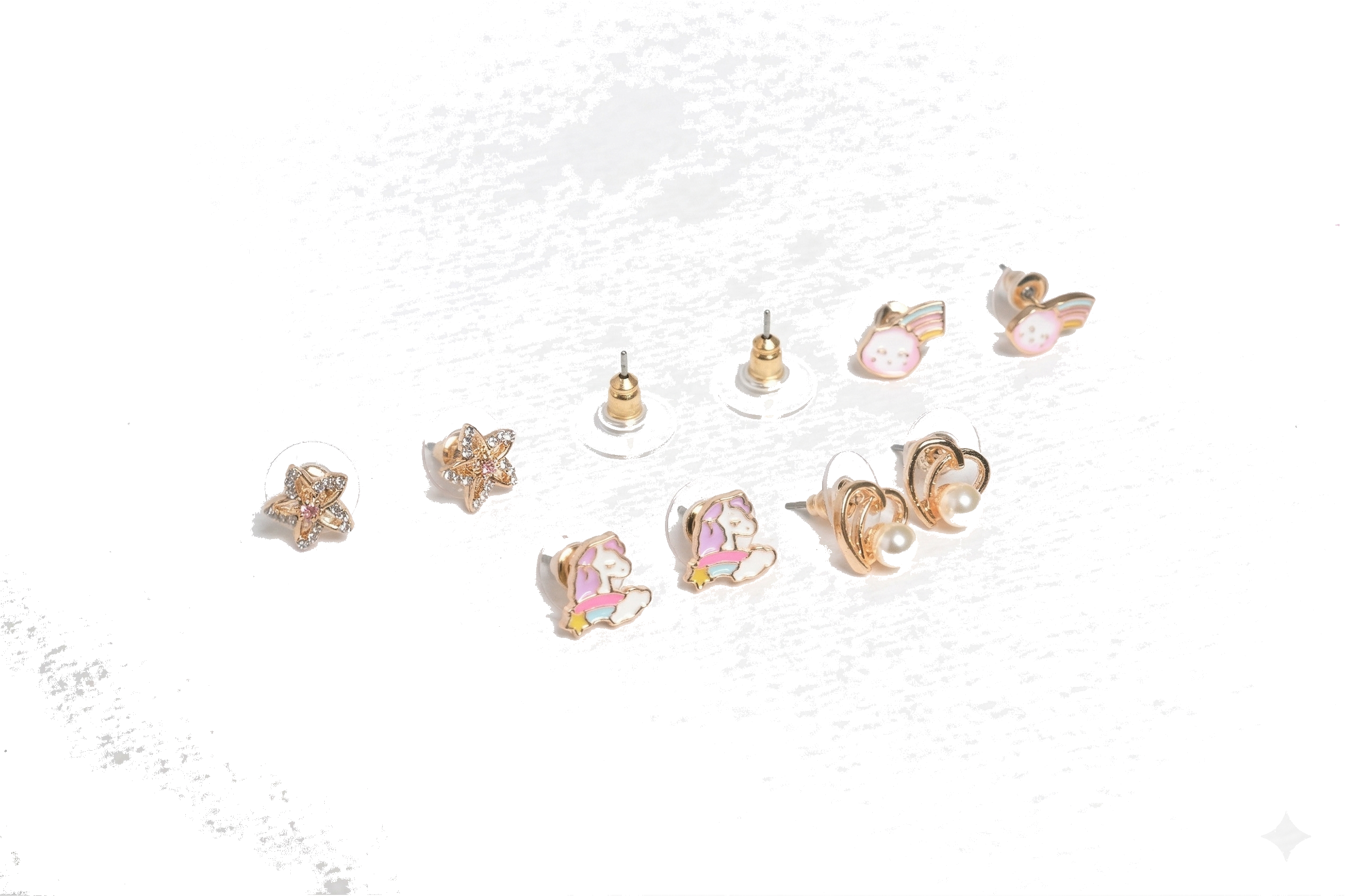 Butterfly Heart Stud Earring Set